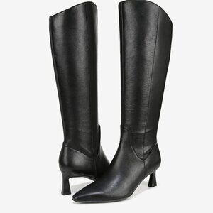 Naturalizer Deesha Knee High Boots Black Leather Women's Size 10 XW WW NEW